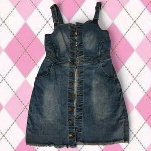 basic denim wax jean blue button down overall dress